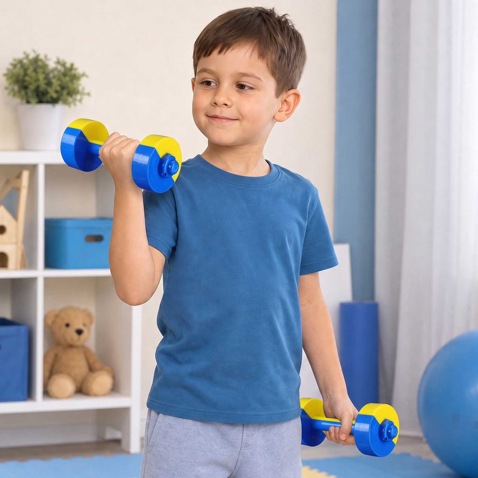 Home Gym Yellow - 1 Par de Halteres de Plástico