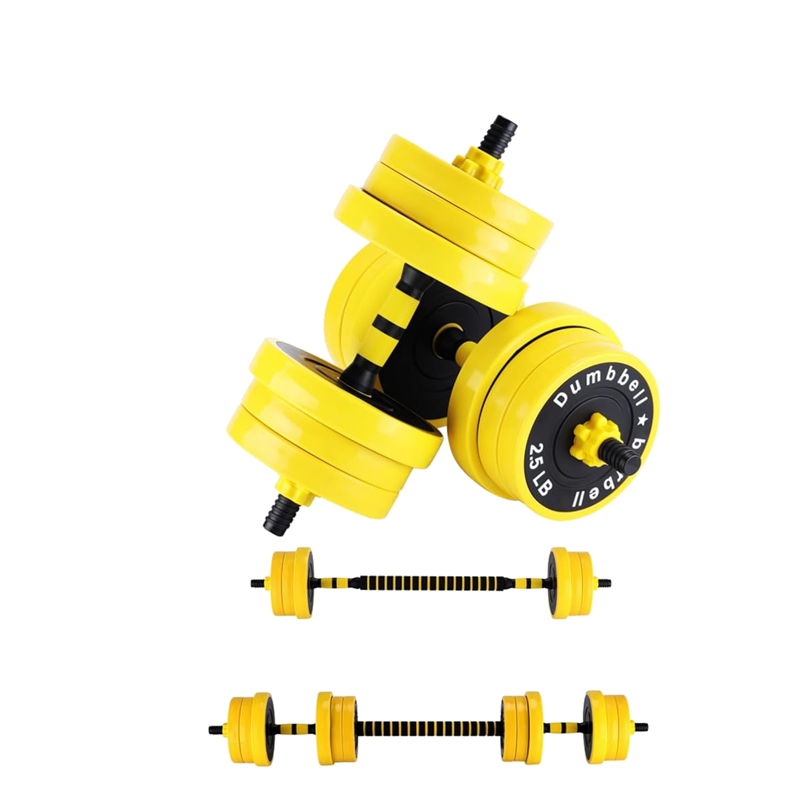 Home Gym Yellow - Conjunto de Pesos Ajustáveis para Academia