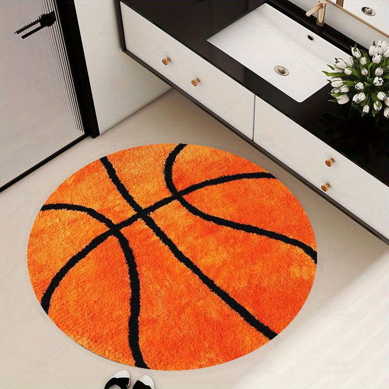 Home Gym Kids - Tapete Redondo com Estampa de Basquete,