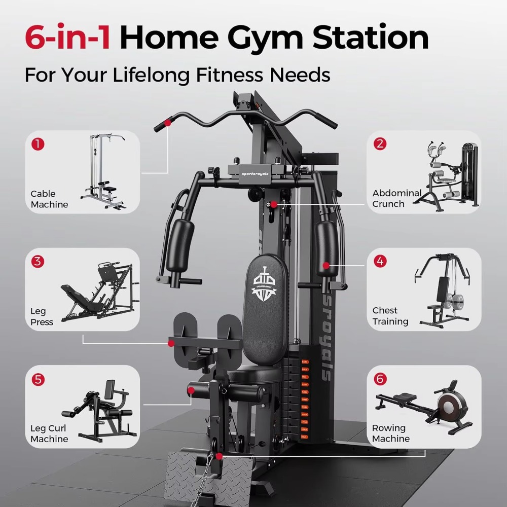 Estação de Treino Multifuncion - Home Gym Cable Machine With Weight Stack avaliação e preço