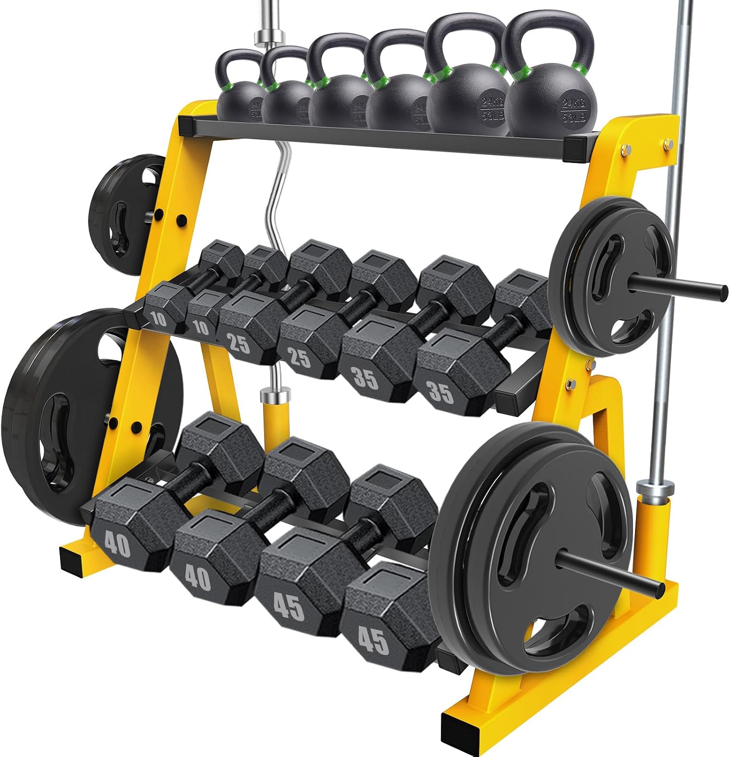 Suporte de Halteres de Três Ní - Home Gym Yellow avaliação e preço