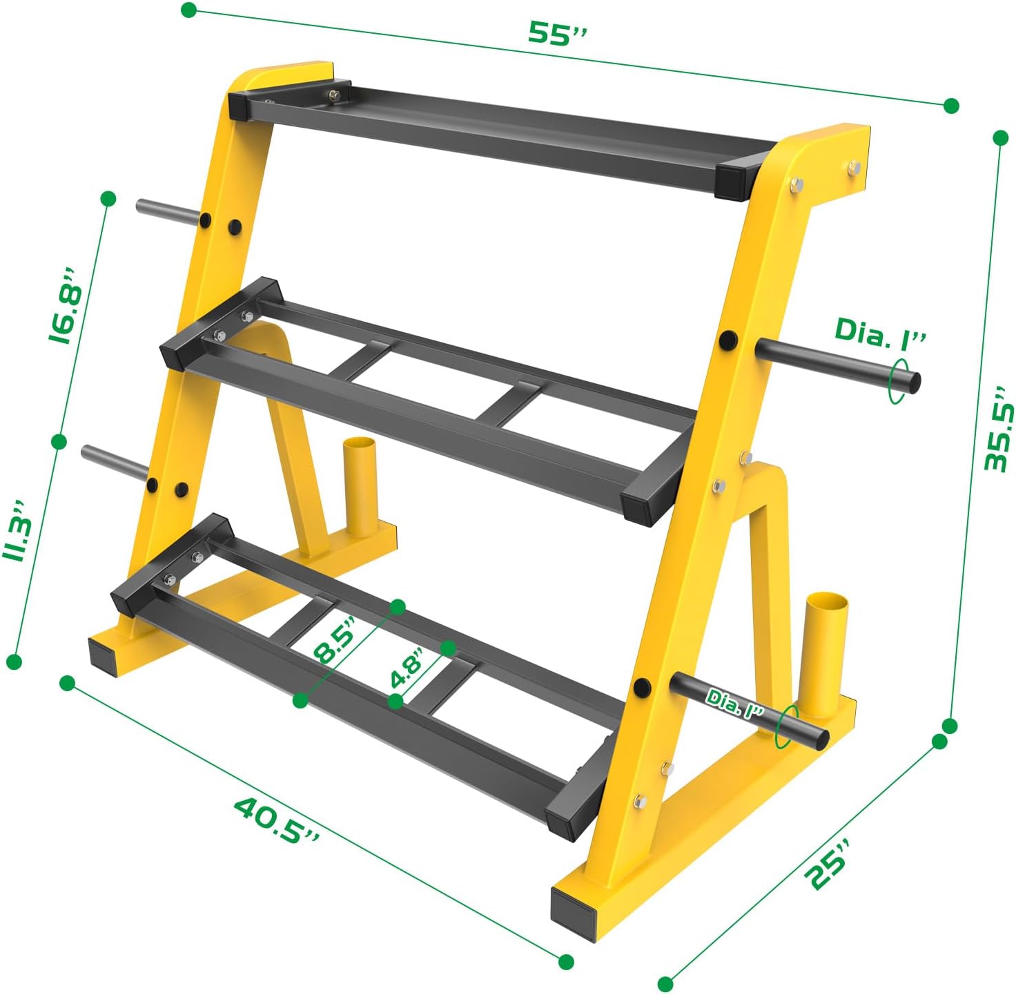 Suporte de Halteres de Três Ní - Home Gym Yellow avaliação e preço