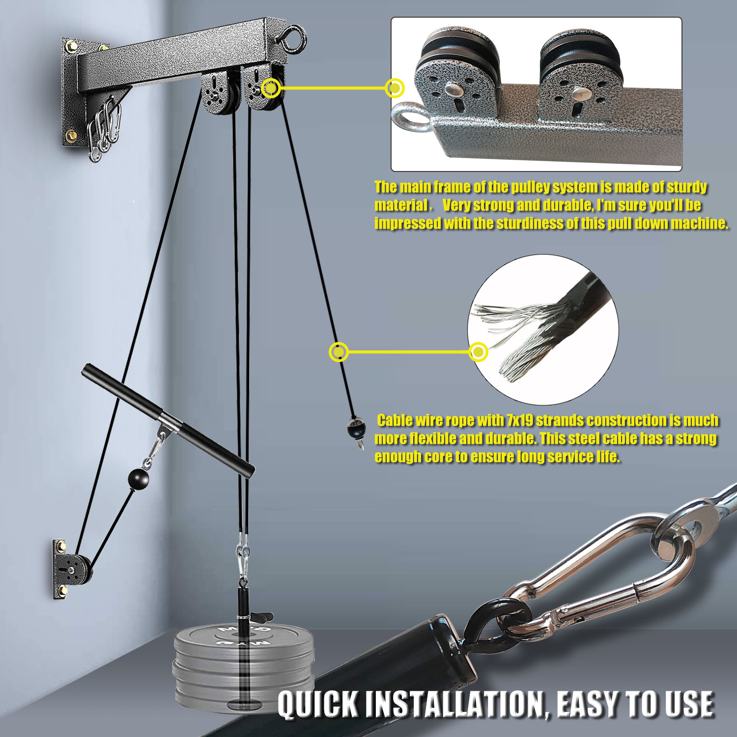 Sistema de polia montado na pa - Pulley Home Gym avaliação e preço