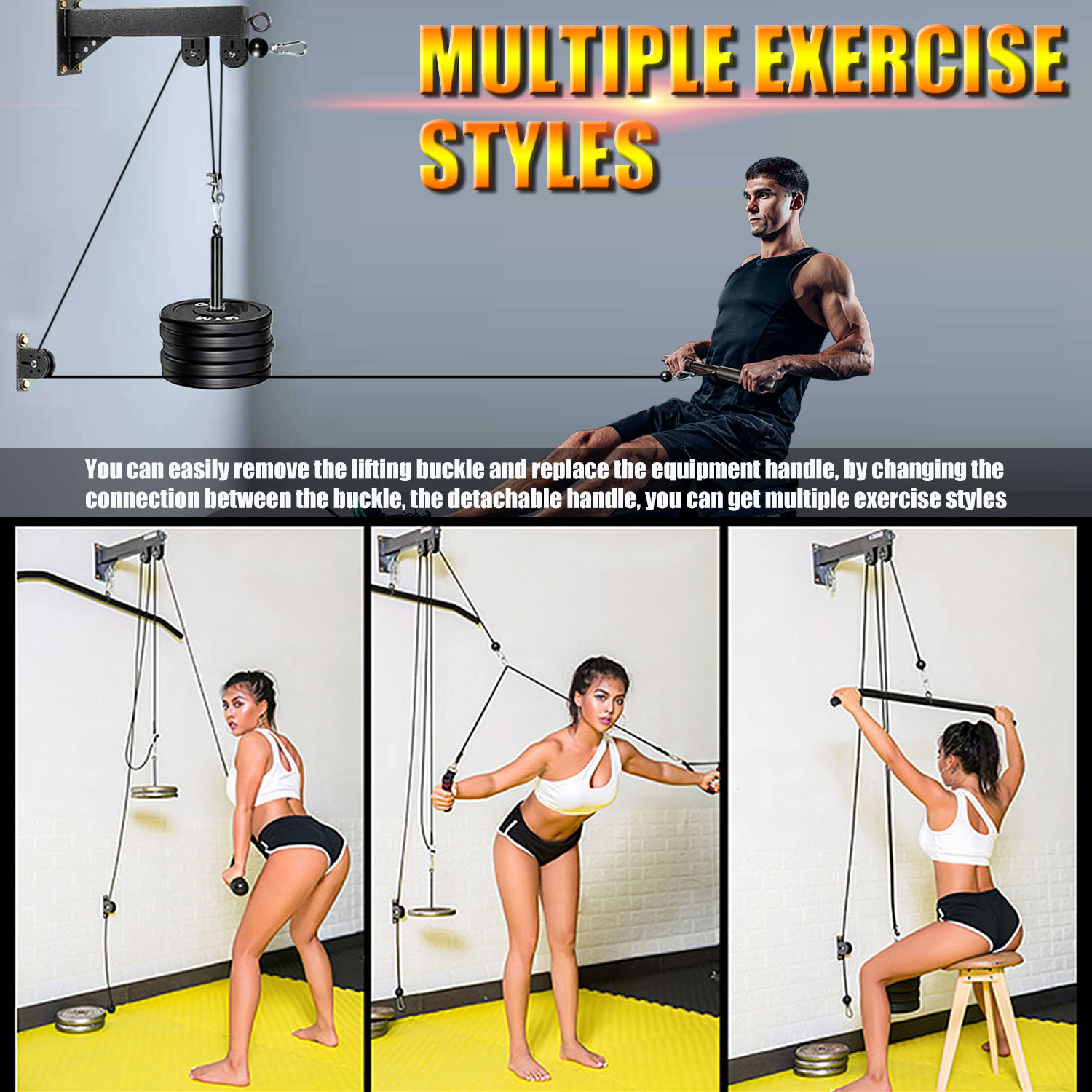 Sistema de polia montado na pa - Pulley Home Gym avaliação e preço