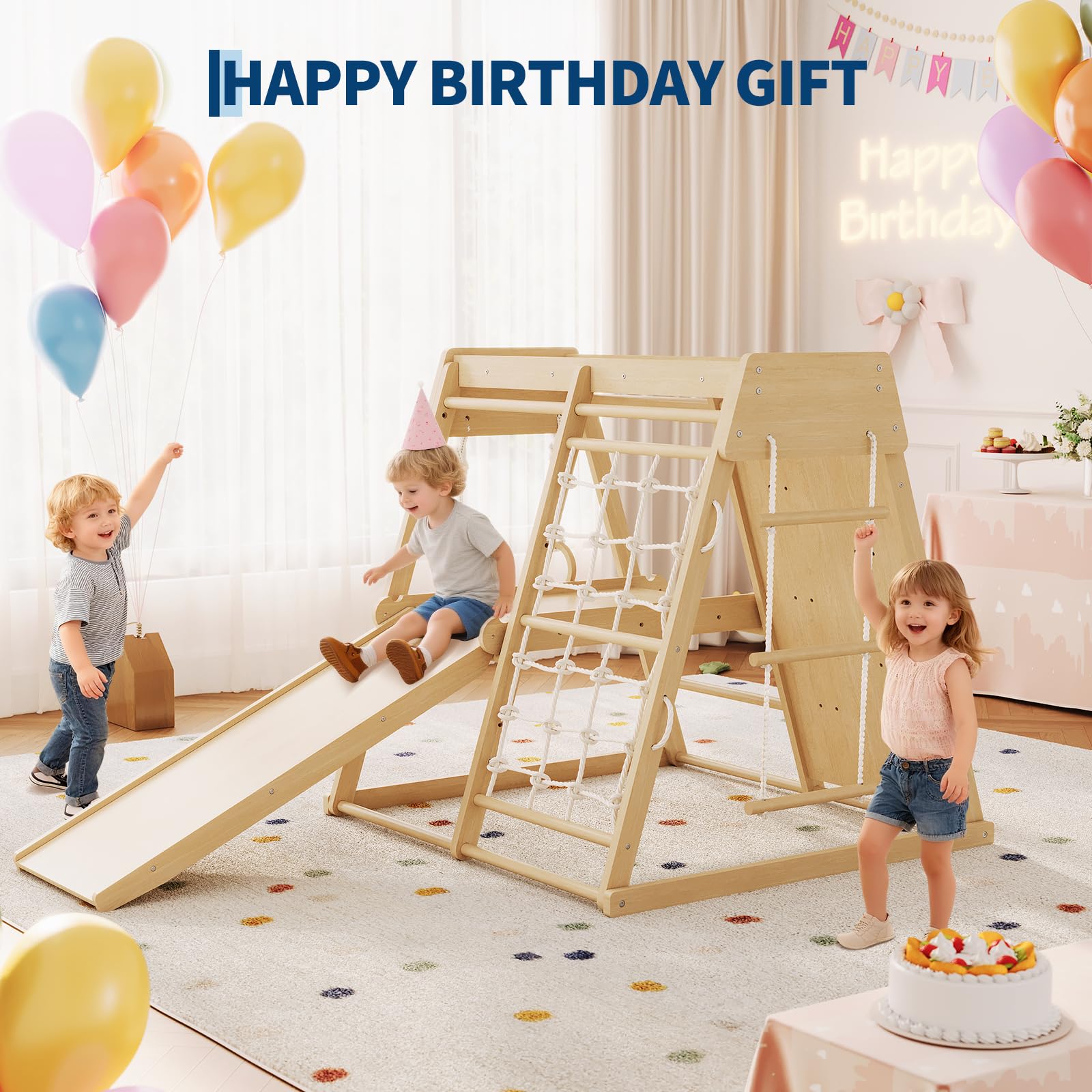 Ginásio de Madeira 6 em 1 para - Home Gym For Toddlers avaliação e preço