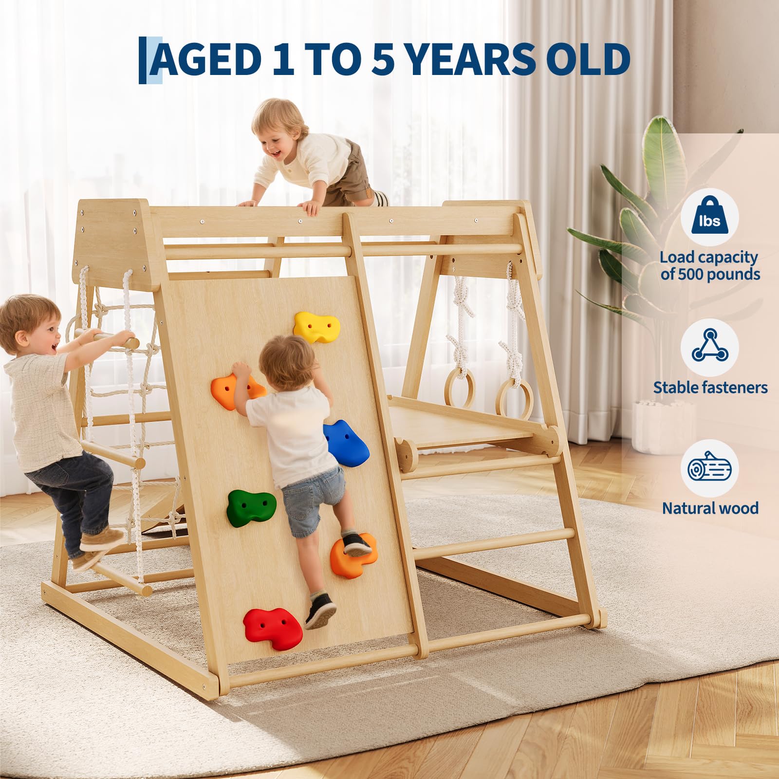 Ginásio de Madeira 6 em 1 para - Home Gym For Toddlers avaliação e preço