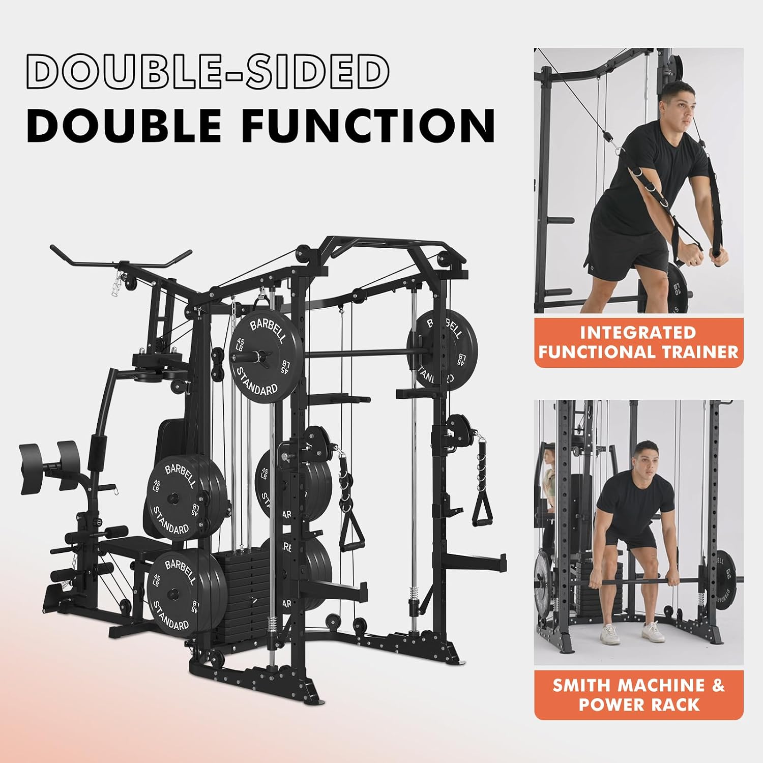 Máquina SmithΔ de Estação Dupl - Home Gym Cable Machine With Weight Stack avaliação e preço