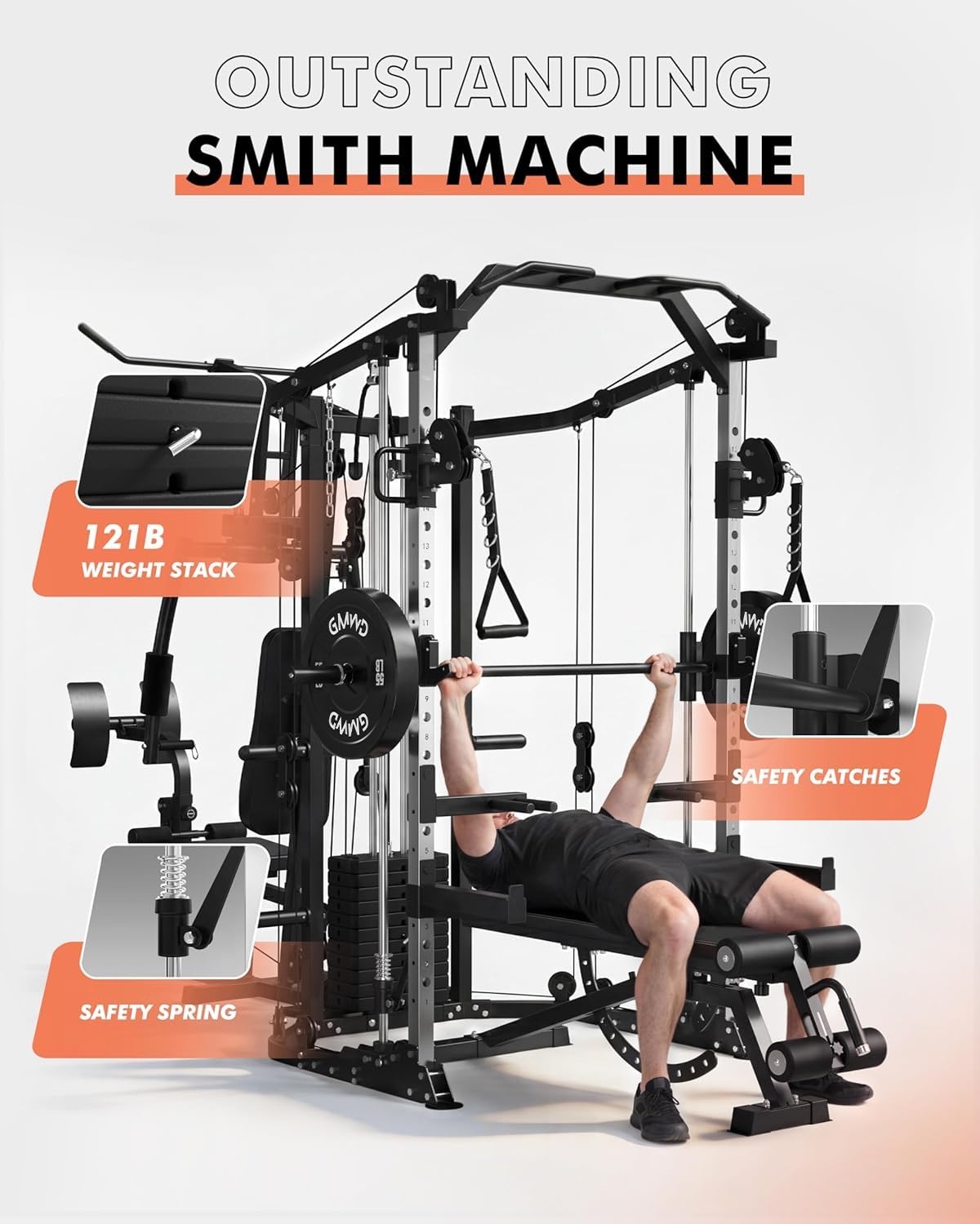 Máquina SmithΔ de Estação Dupl - Home Gym Cable Machine With Weight Stack avaliação e preço